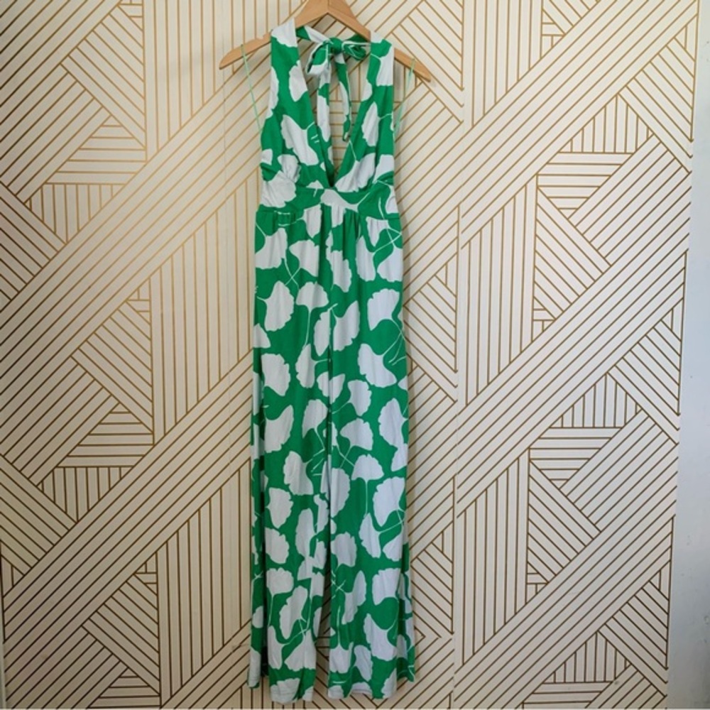 ⭐️ $10 Diane von Furstenberg for Target Halter Ginkgo Green Jumpsuit One Piece